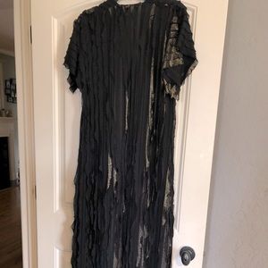 Custom made black and metallic gold duster